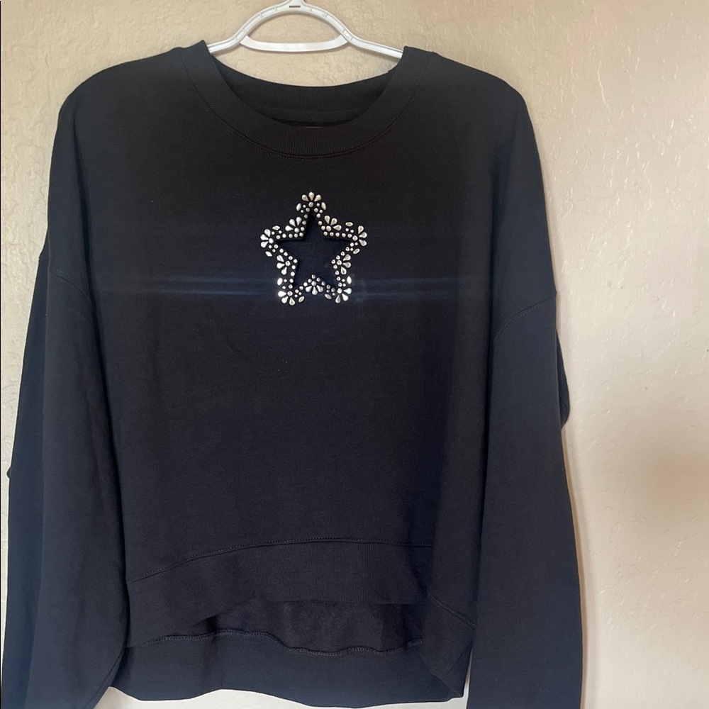 Black Star Embellished Women's Sweatshirt